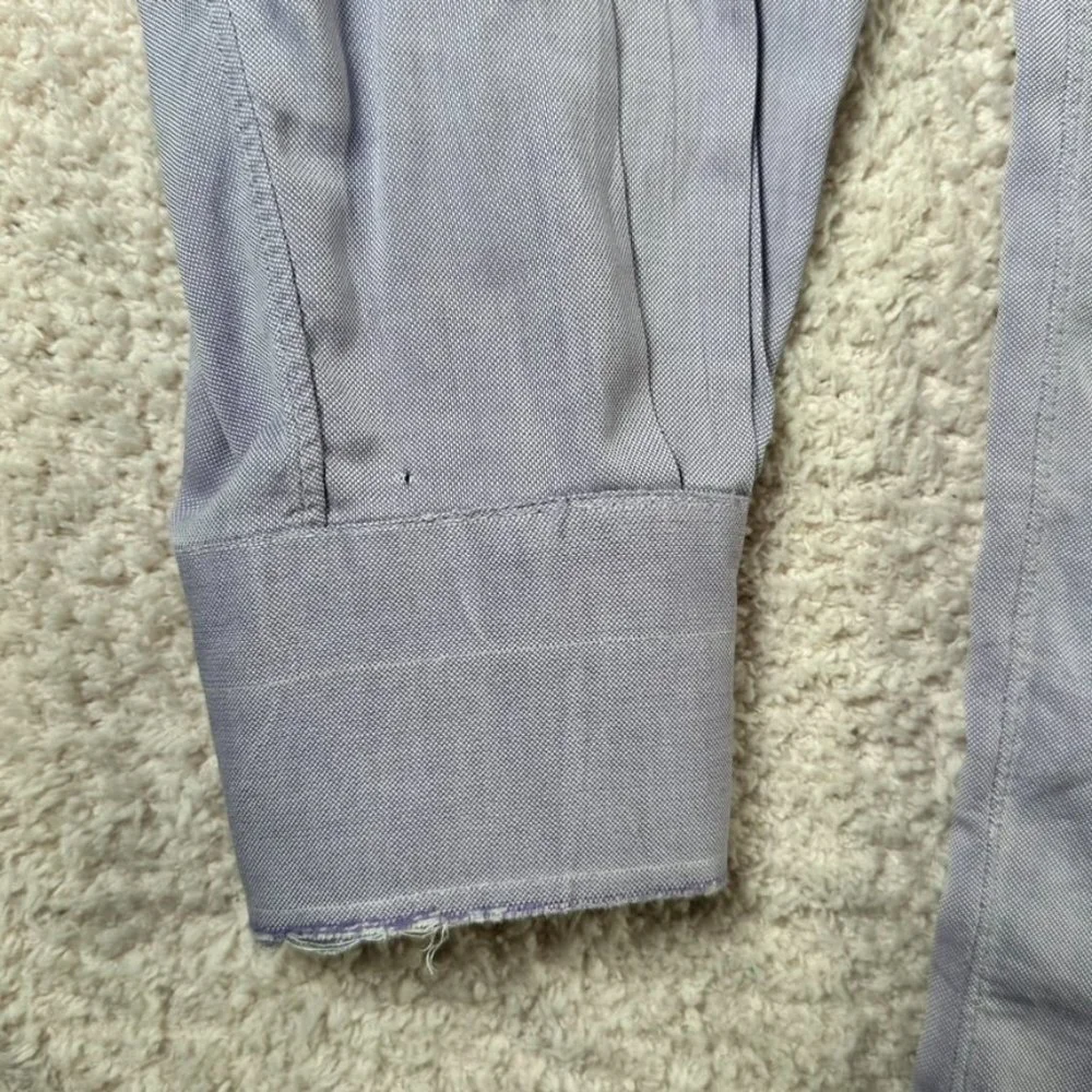 Isaia Napoli Mens Button Dress Shirt LS Light Purple Lavender Size 16 41 Large - Picture 6 of 13